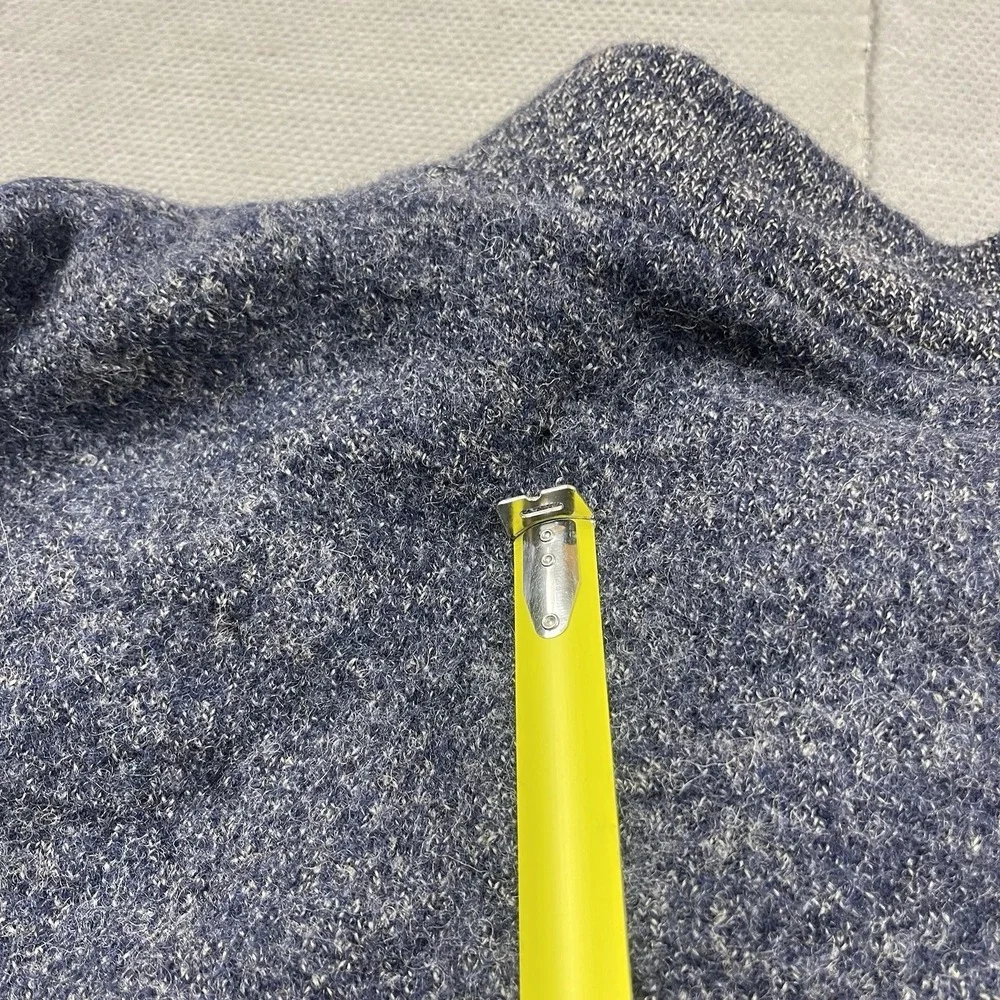 Cabelas Wool Sweater Mens Small* Blue Knit Pullover Henley Lined‎ Elbow Patch